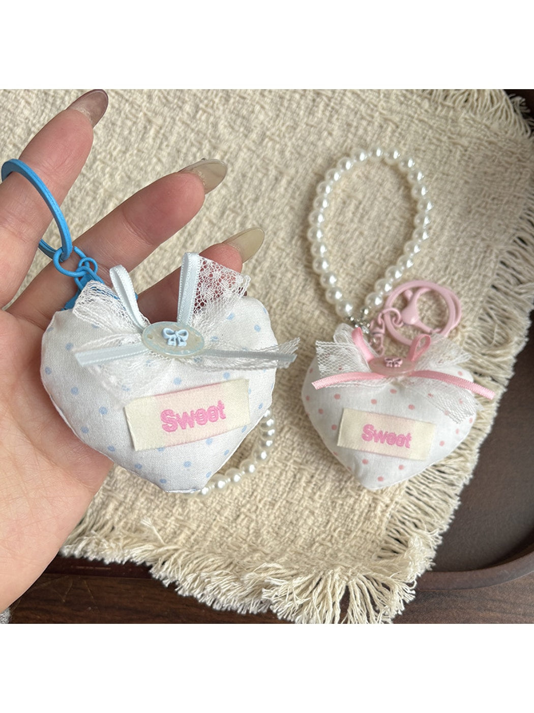 Beau - Sweet Heart Charm Claw Clip Keychain