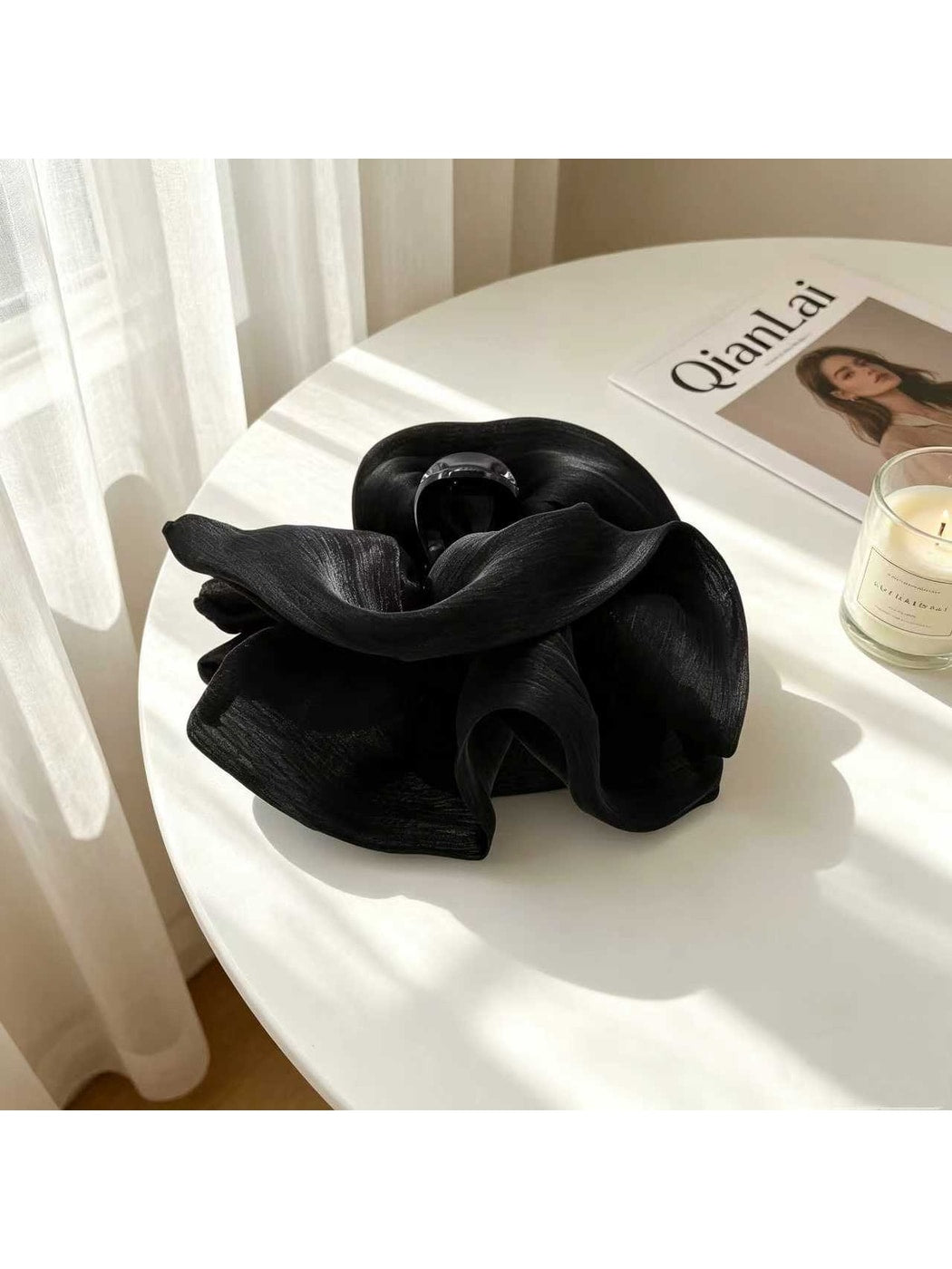 Beau - Ruched Cloud Polyester Banana Hair Clip