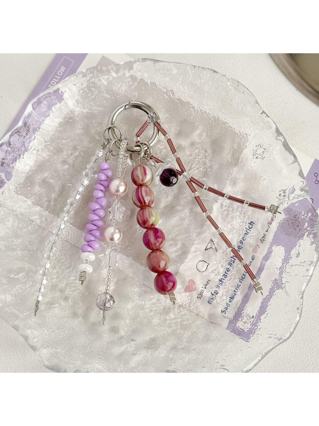 Keypus - Decorative Beaded Bag Pendant Ring Keychain
