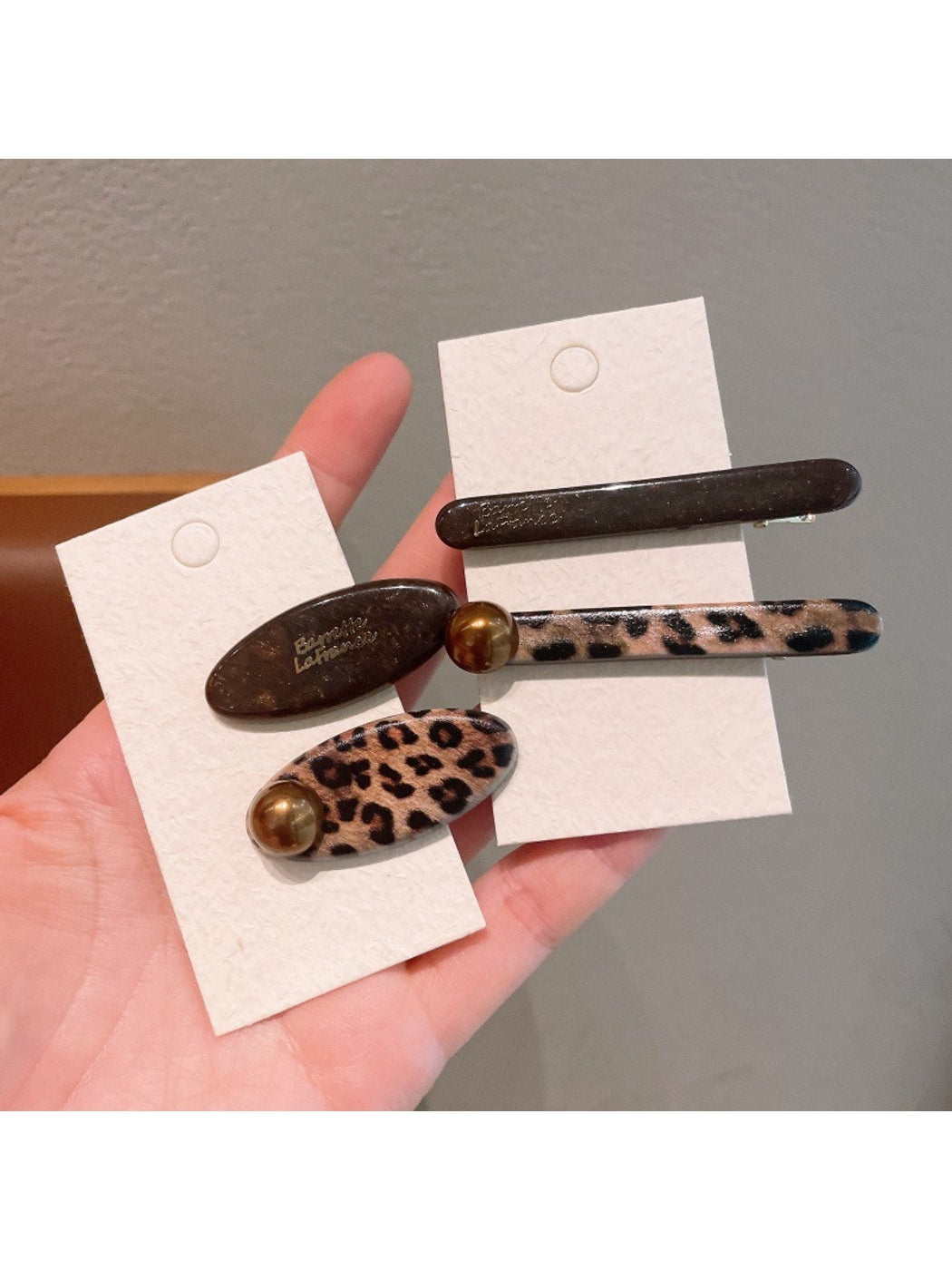 Beau - Acetate Geometric Oval and Bar Hair Clip