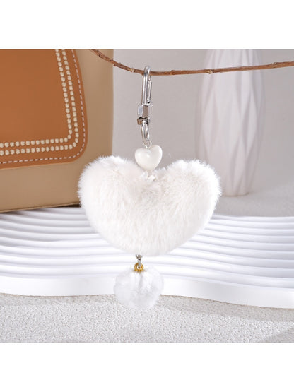 Keypus - Heart Fluffy Pom Pom Keychain