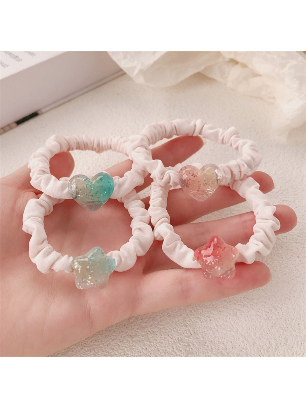Gifty - Star Patterned Hair Ties Set
