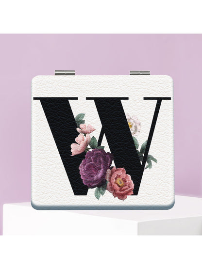 Mirroray - Floral Letter Design Folding Makeup Mirror