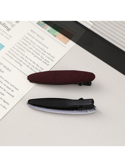 Beau - Solid Color Polyester Oval Hair Clip