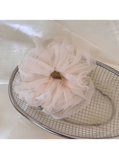 Gifty - Double Layer Mesh Ruffle Hair Tie Scrunchie