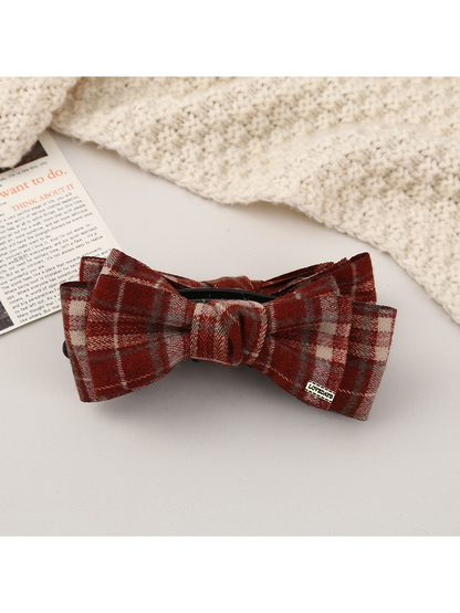 Beau - Vintage Bow Plaid Large Claw Clip