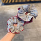 Gifty - Gray Crinkled Elastic Scrunchies