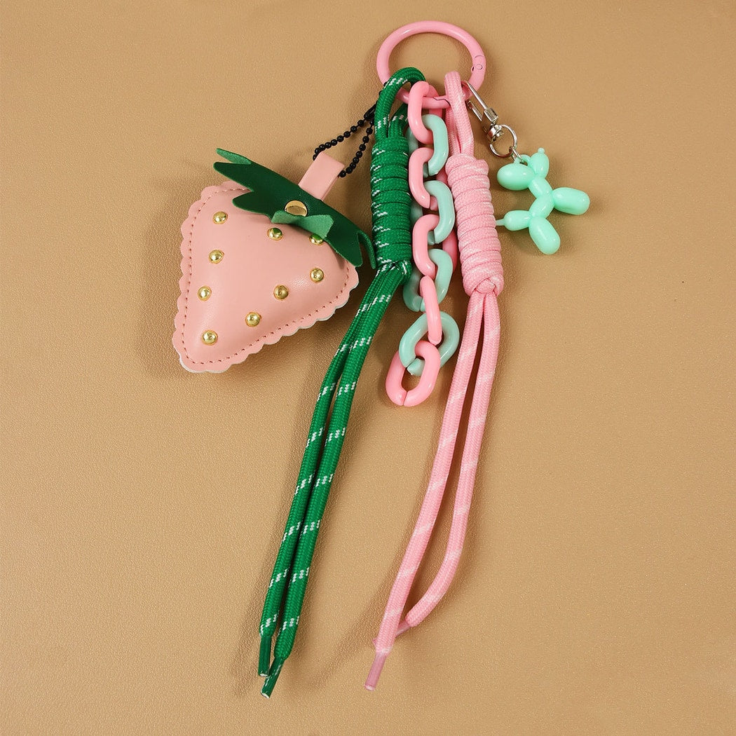 Keypus - Strawberry Chain Cord Keychain Bag Charm