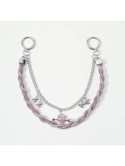 Keypus - Y2K Heart Chain Decorative Bag Charm Keychain