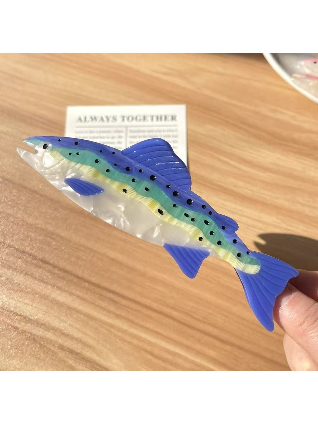 Beau hair claw clip displayed open to show inner clasp mechanism