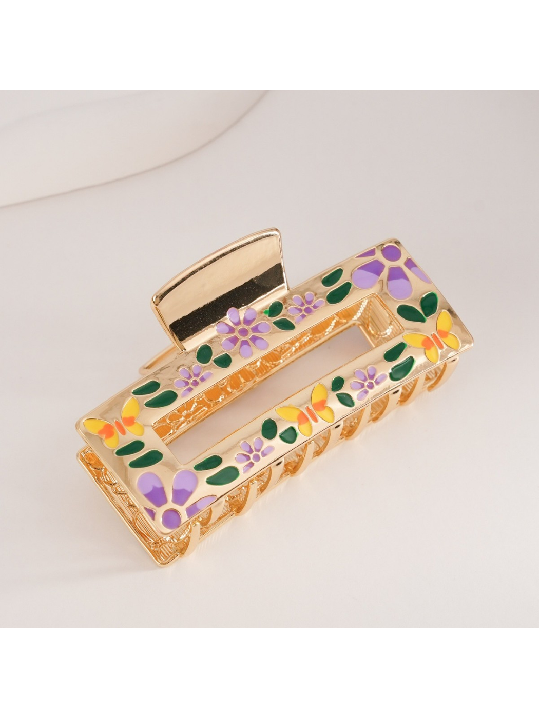 Beau - Sweet Floral Detail Square Claw Clip