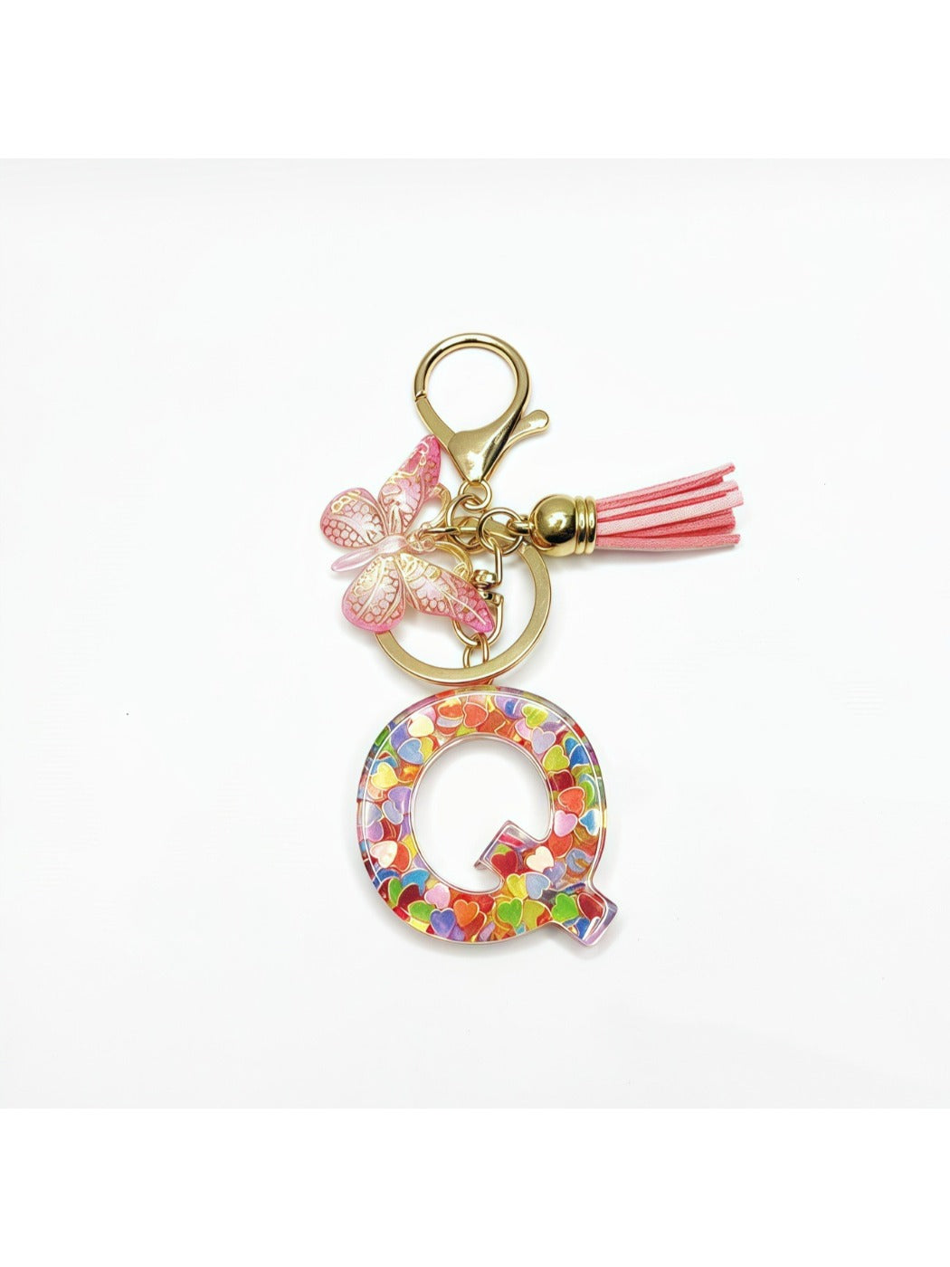 Keypus - Delicate Butterfly Letter Pendant Keychain
