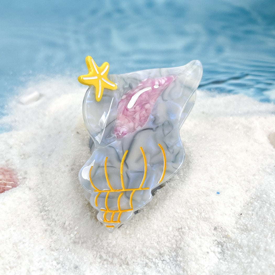 Beau - Cute Conch Shape Glossy Claw Clip