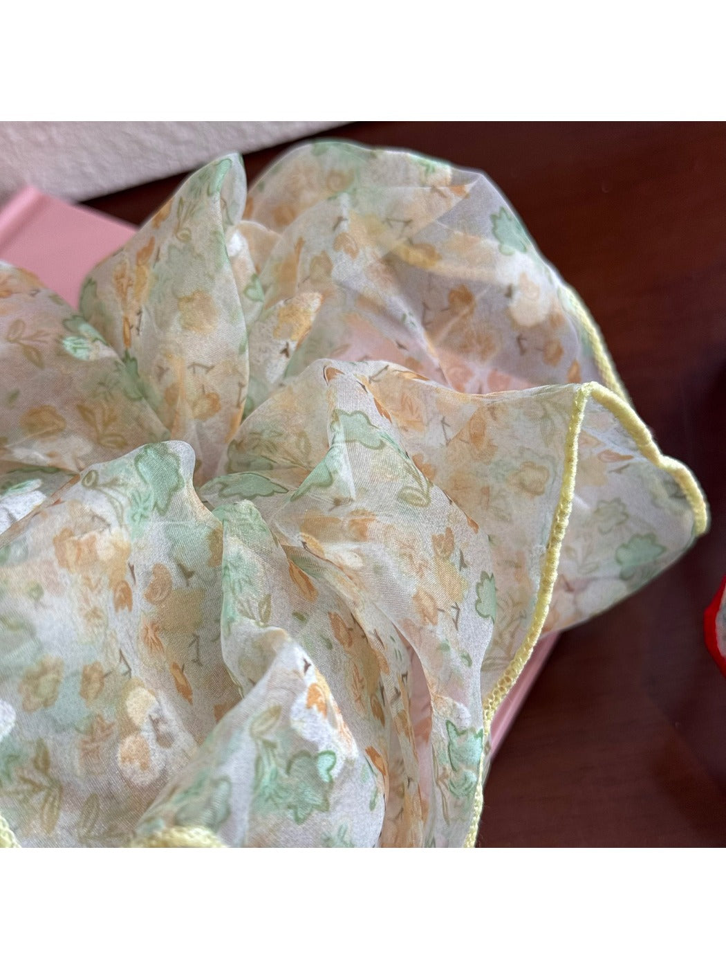 Gifty - Lace Mesh Scrunchie Oversized Floral Hair Tie