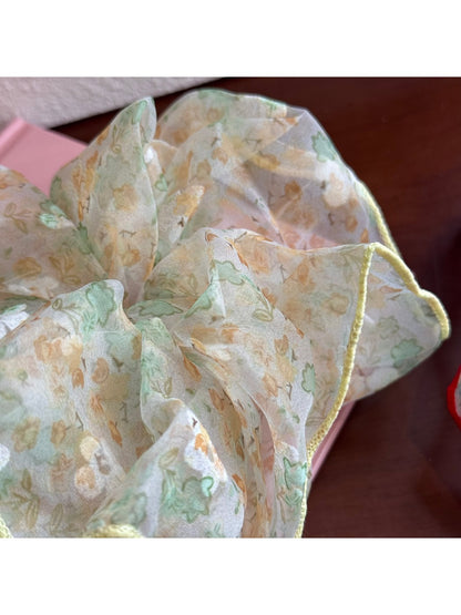 Gifty - Lace Mesh Scrunchie Oversized Floral Hair Tie