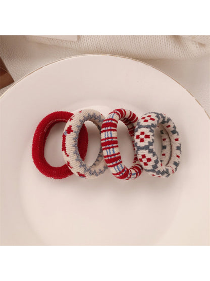 Gifty - Vintage Check Hair Tie (4 Pcs)