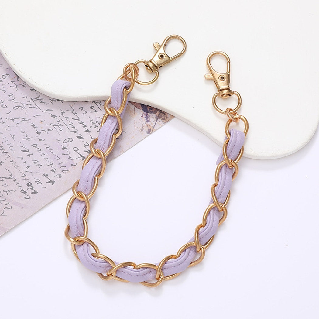 Keypus - Solid Color Faux Leather Chain Bag Charm