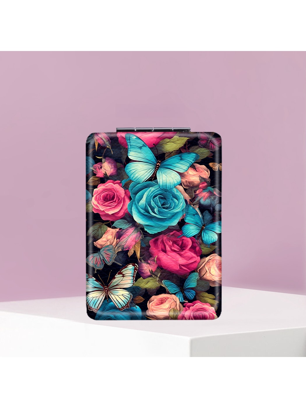 Mirroray - Floral Print Rectangle Compact Mirror