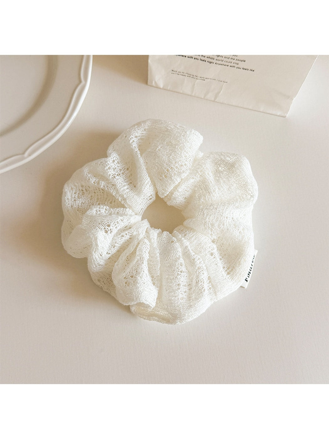 Gifty - Lace Cutout Polyester Fabric Scrunchie