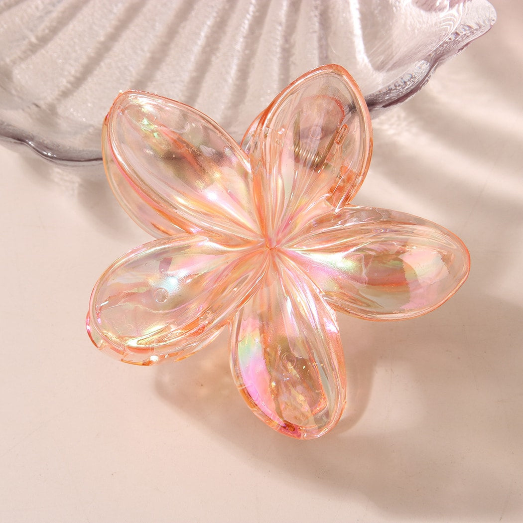 Beau - Plastic Flower Petal Lacquer Finish Claw Clip