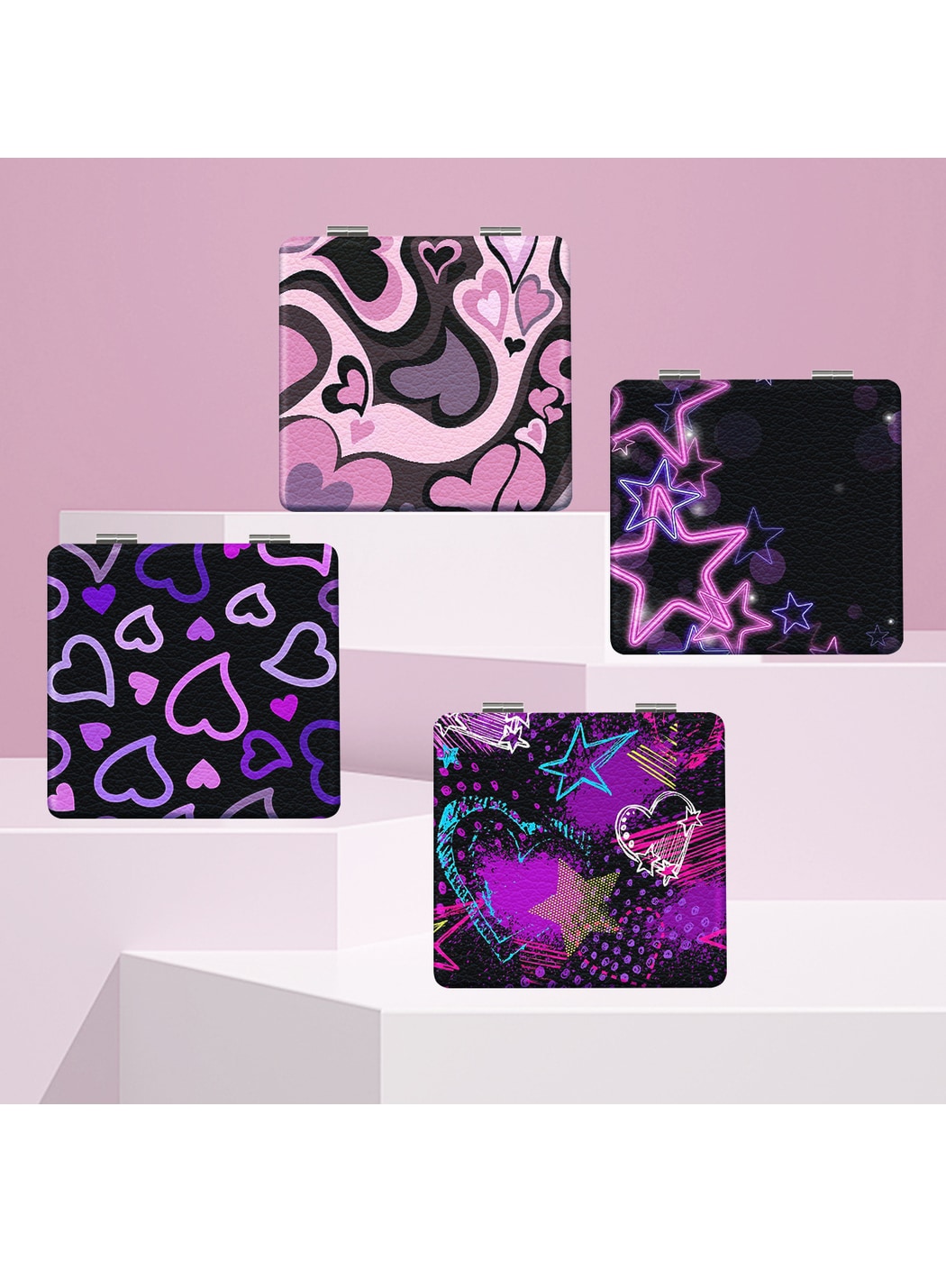 Mirroray - Y2K Cartoon Print Folding Makeup Mirror
