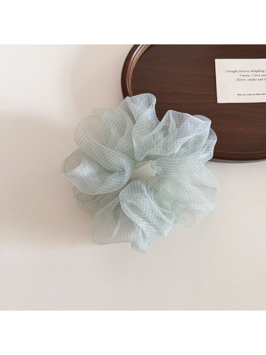 Gifty - Plaid Pattern Ruffled Polyester Ponytail Scrunchie