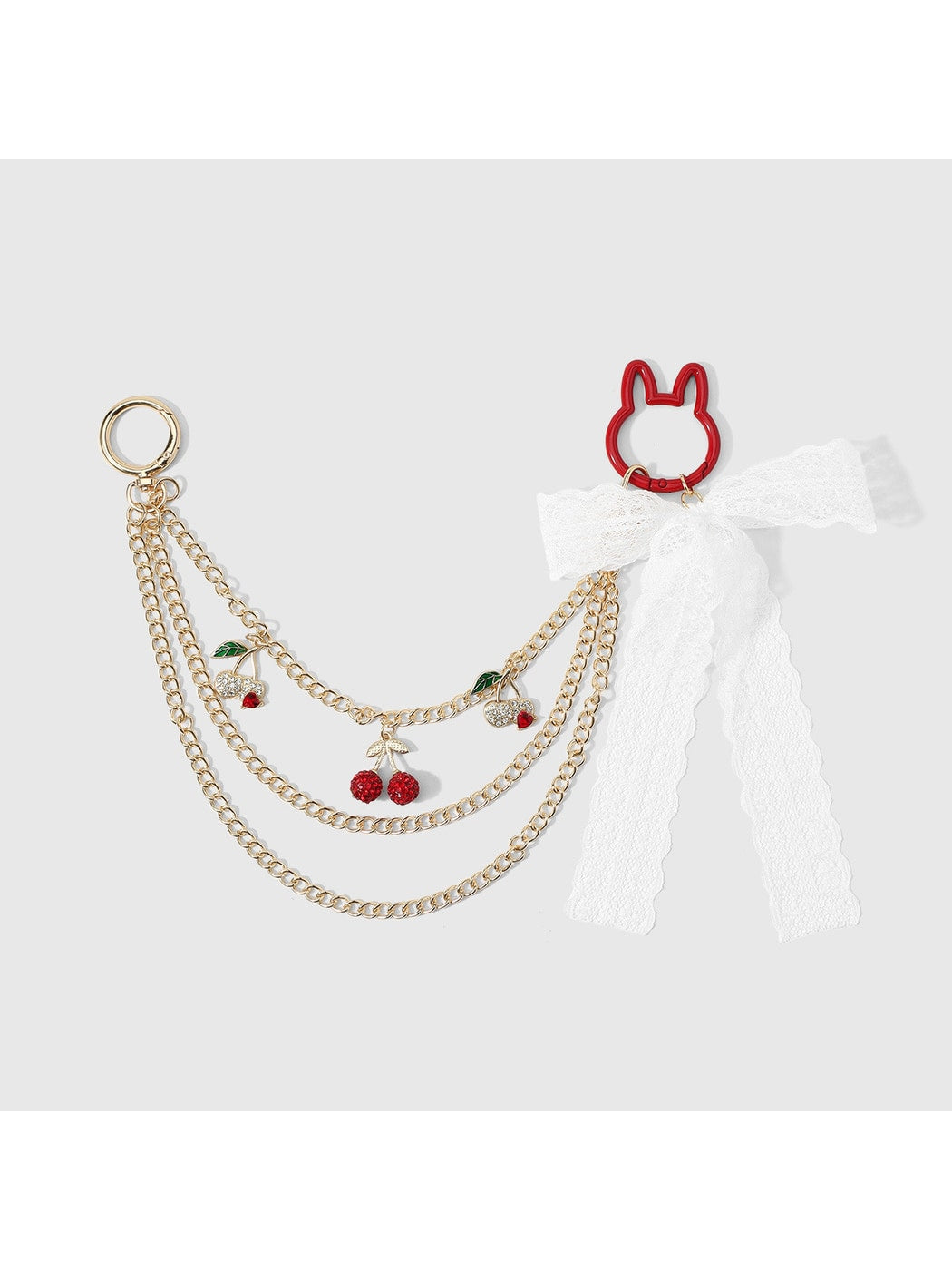 Keypus - Y2K Cherry Bow Chain Bag Charm Keychain