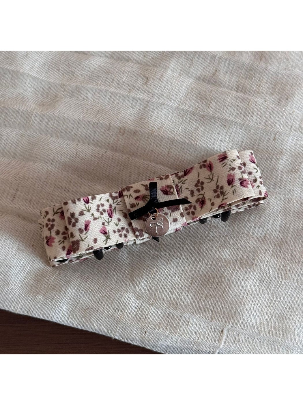 Beau - Floral Bow Detail Fabric Banana Clip