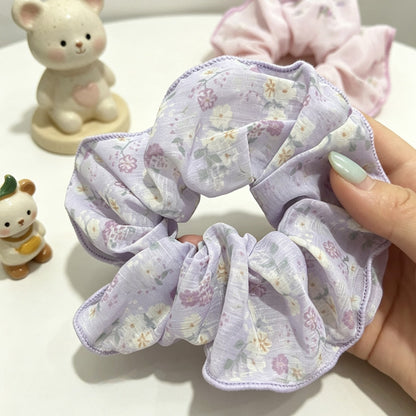 Gifty - Simple Flower Print Polyester Scrunchie