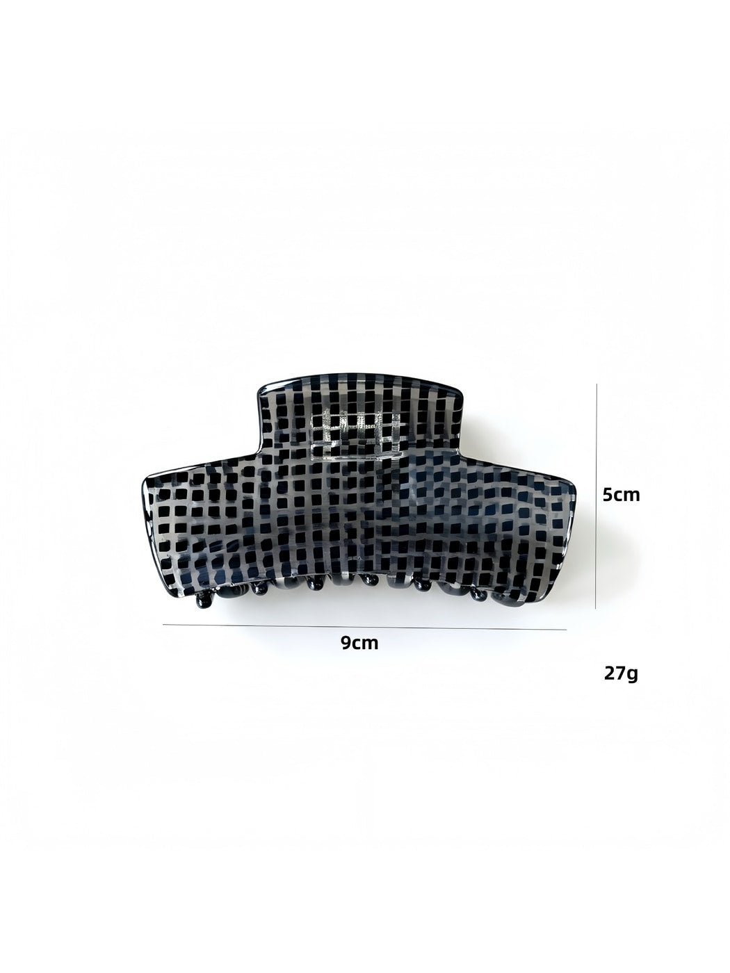 Beau - Checker Pattern Acetate Fiber Claw Clip