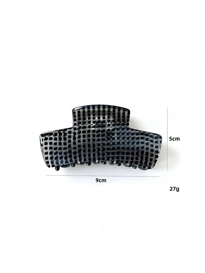 Beau - Checker Pattern Acetate Fiber Claw Clip