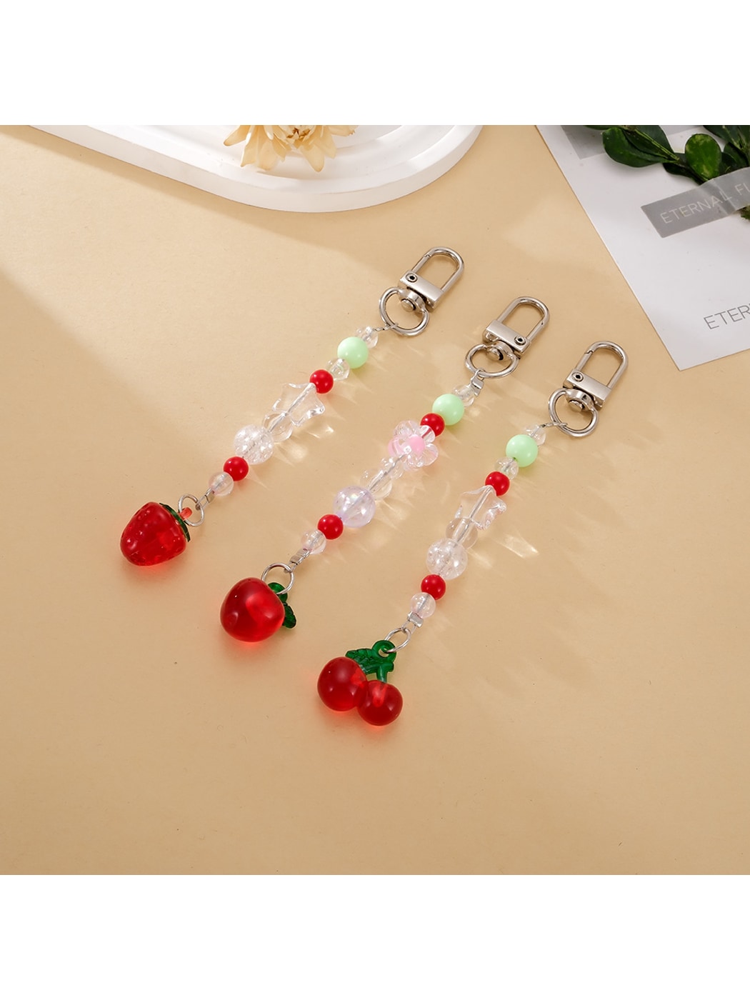 Keypus - Transparent Acrylic Fruit Bag Charm Keychain
