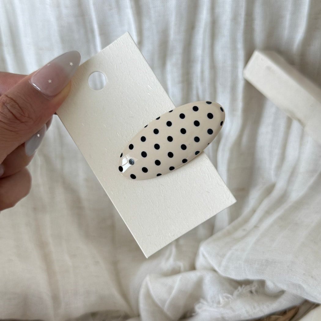 Beau - Polka Dot Oval Side Barrette