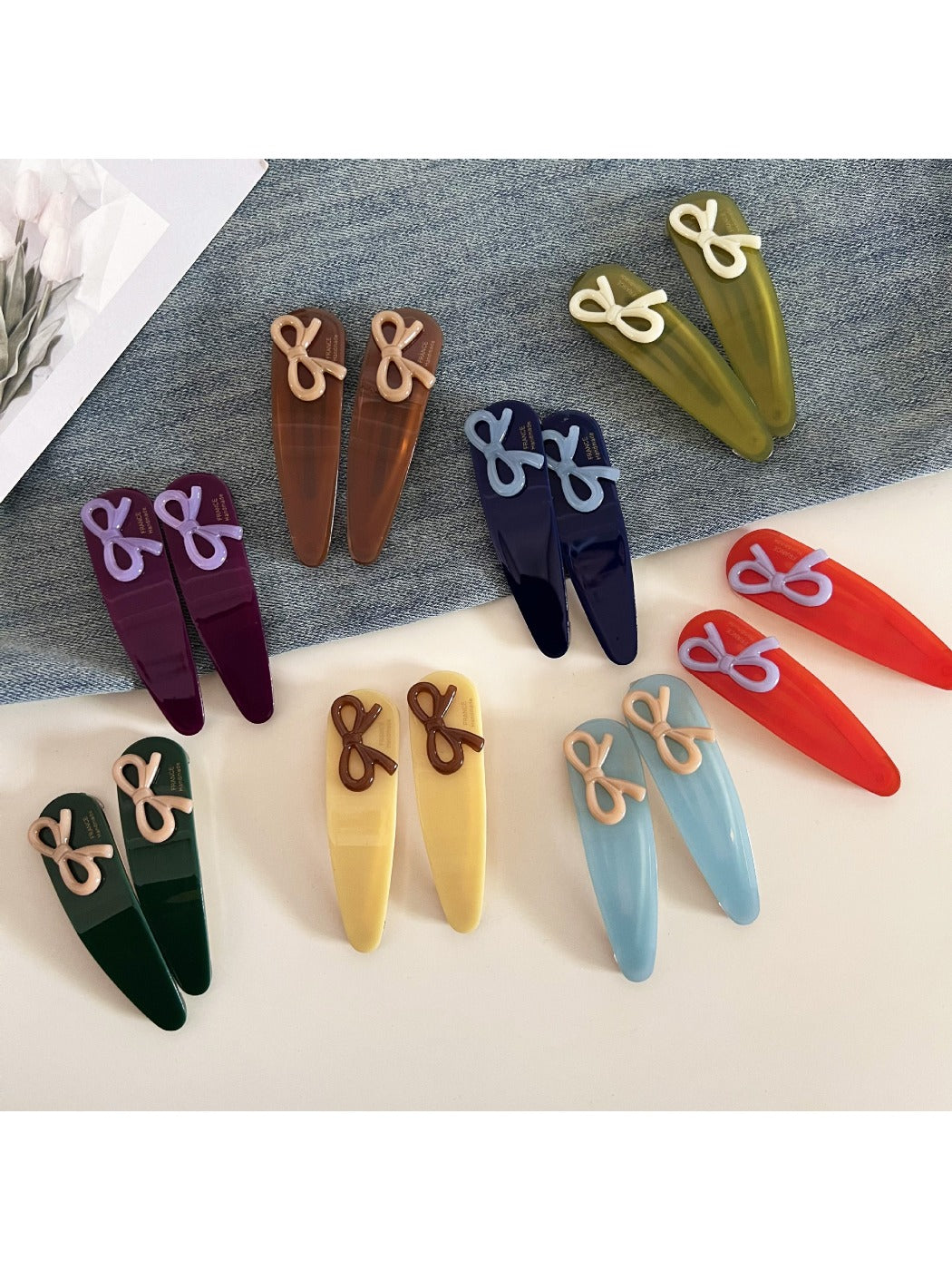 Beau - Solid Color Teardrop Hair Clip