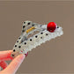 Beau - Plastic Polka Dot Triangle Hair Claw Clip