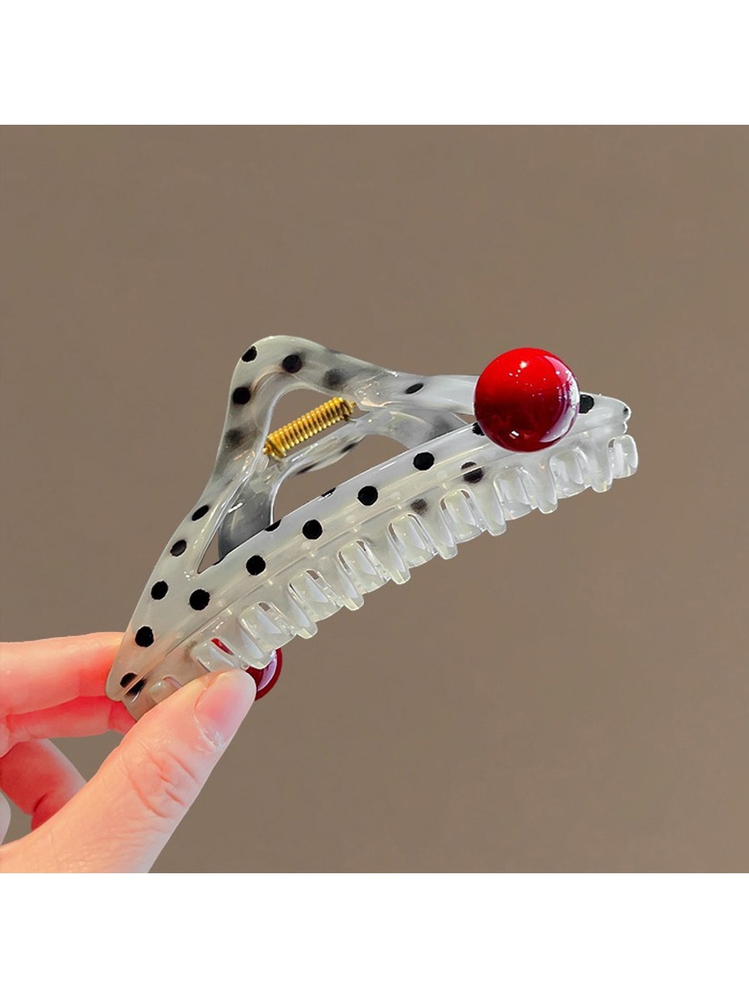 Beau - Plastic Polka Dot Triangle Hair Claw Clip