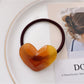 Gifty - Candy Color Heart Acetate Hair Ties Ponytail