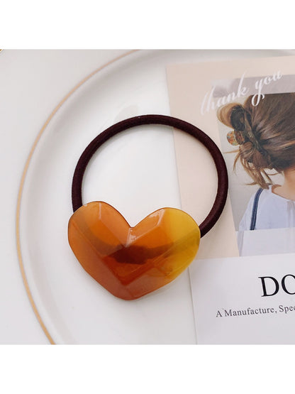 Gifty - Candy Color Heart Acetate Hair Ties Ponytail