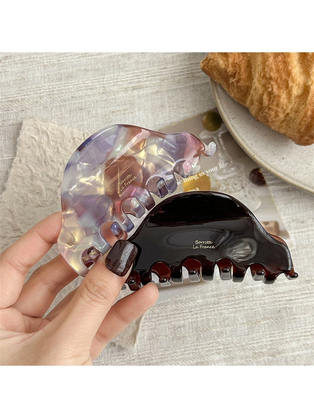 Beau - Acetate Half Circle Fan Shape Claw Clip