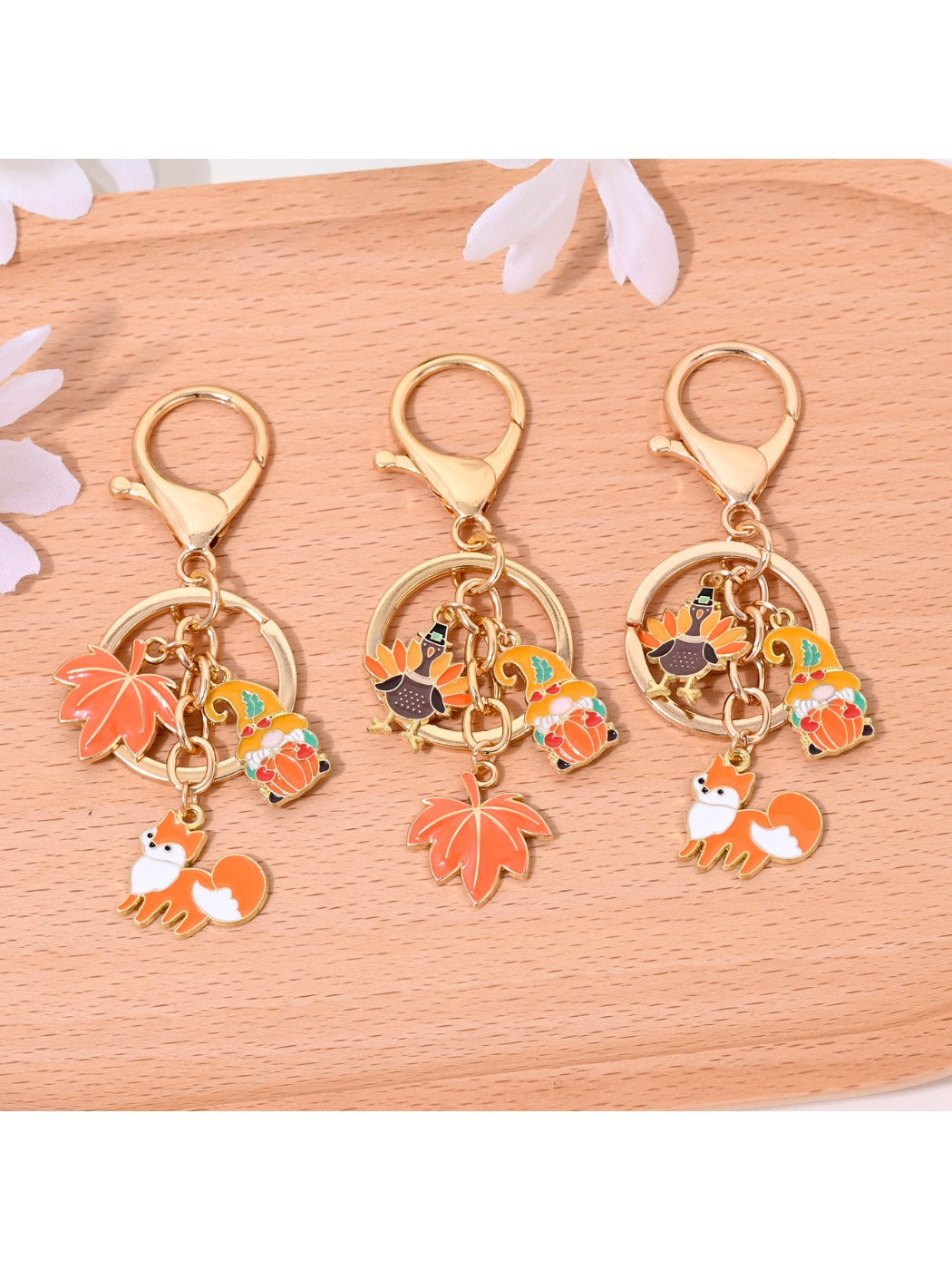 Orange alloy keychain with a sleek, modern design and a sturdy key ring