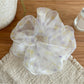 Gifty - Sheer Polka Dot Mesh Look Polyester Scrunchie
