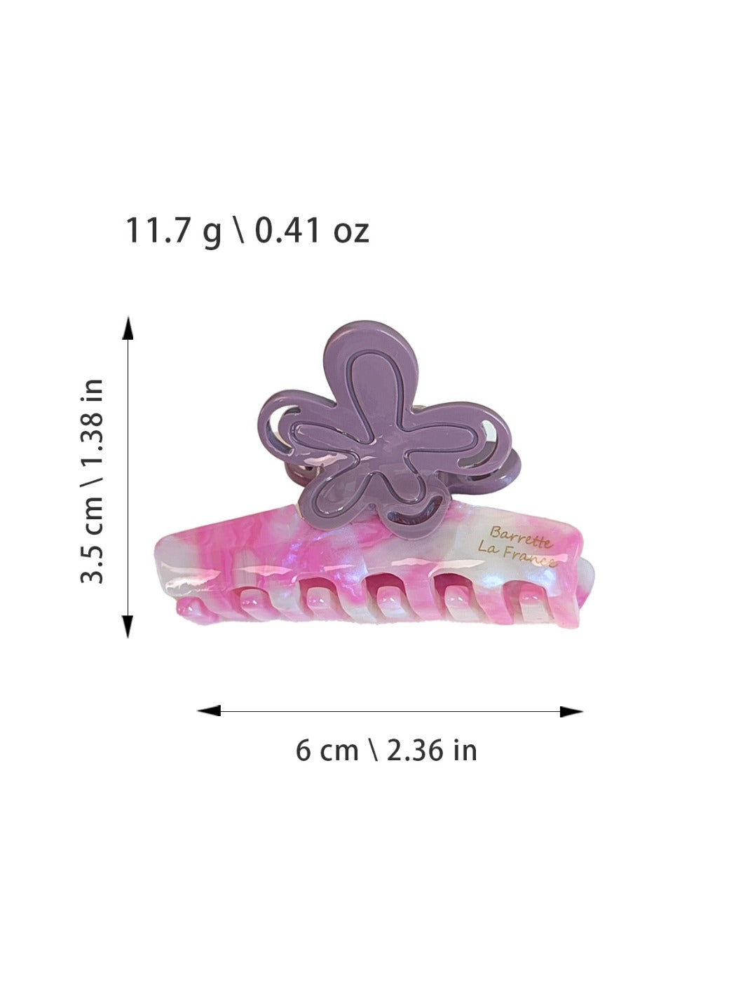 Beau - Floral Acetate Fiber Straight Claw Clip