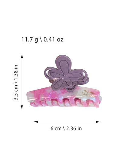 Beau - Floral Acetate Fiber Straight Claw Clip