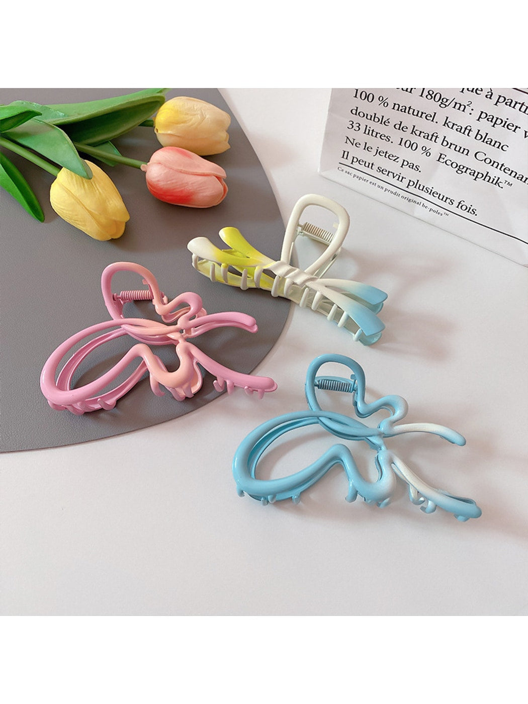 Beau - Gradient Cutout Butterfly Alloy Hair Claw Clip