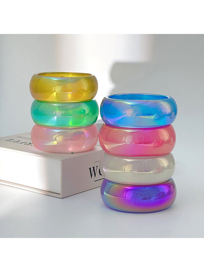 Close-up of Lovra colorful bangle bracelet showing smooth finish