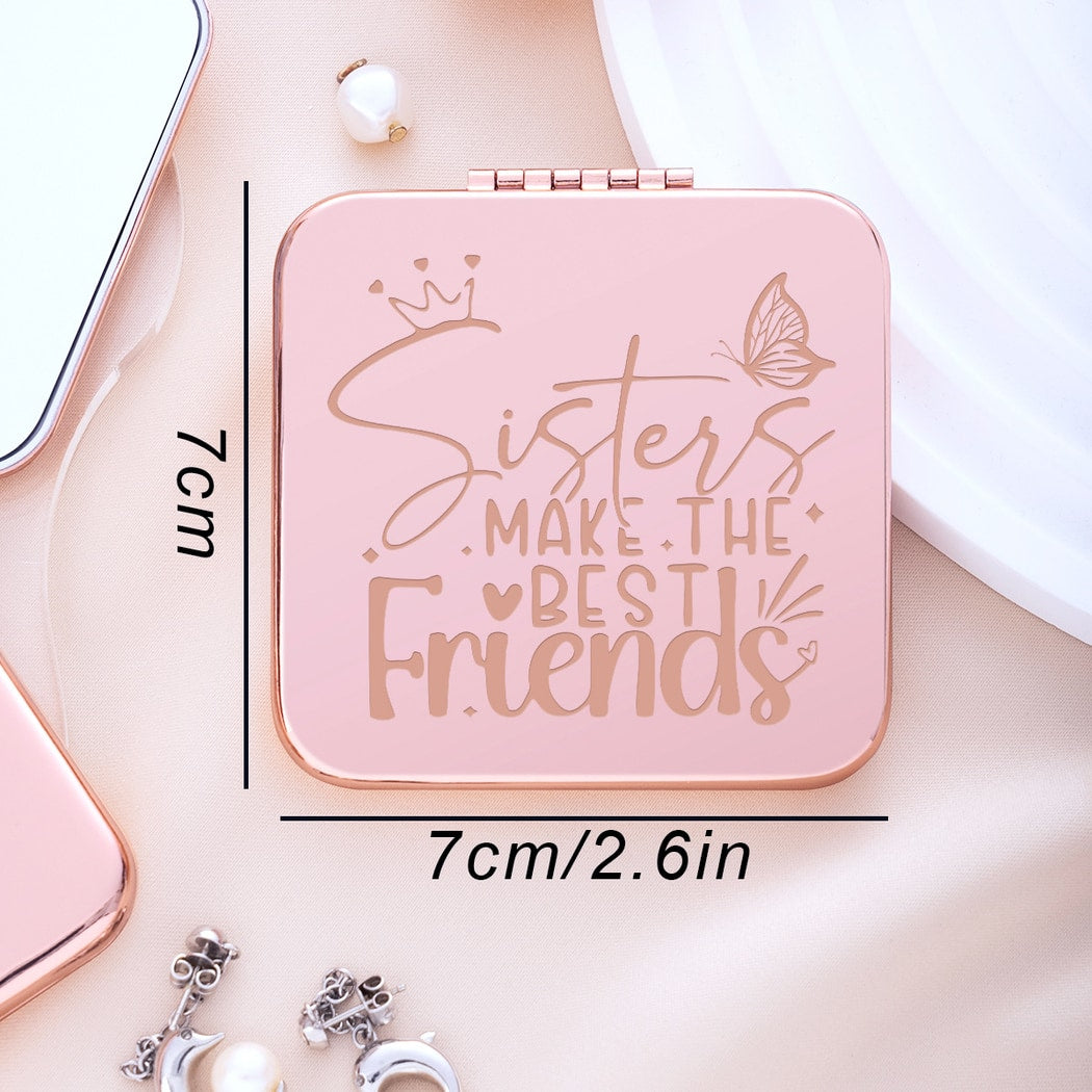 Mirroray - Square Alloy Frame Folding Makeup Mirror