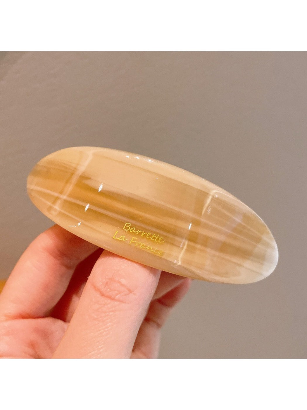 Beau - Simple Acetate Fiber Alloy Oval French Barrette