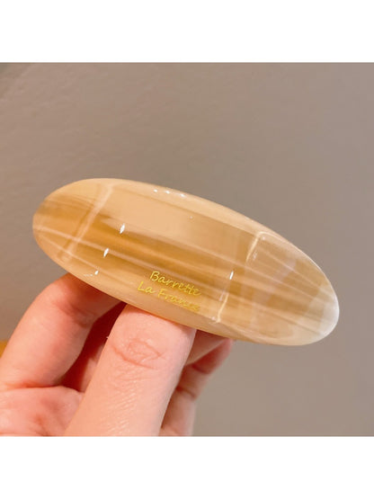 Beau - Simple Acetate Fiber Alloy Oval French Barrette