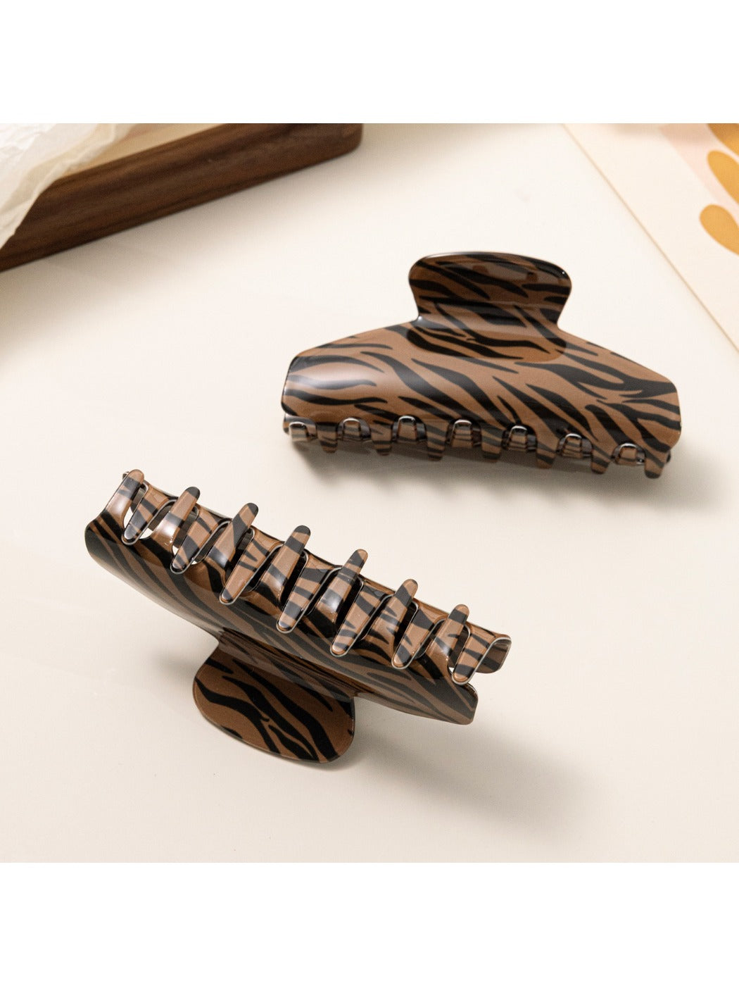 Beau - Vintage Zebra Print Hair Claw Clip