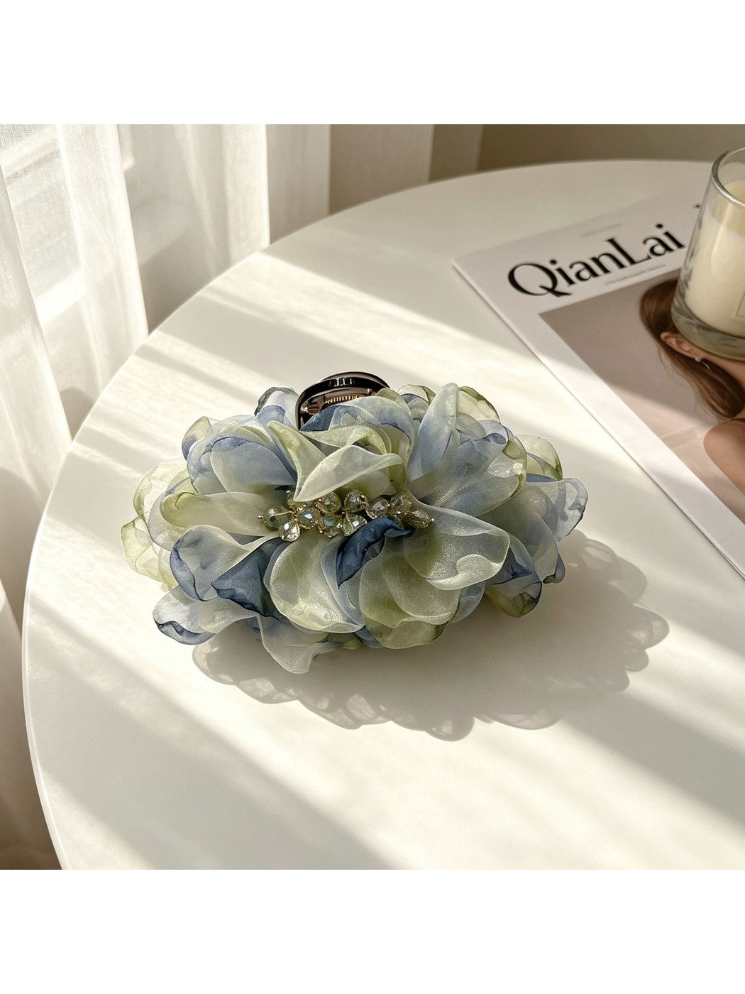 Beau - Polyester Floral Cluster Decorative Claw Clip